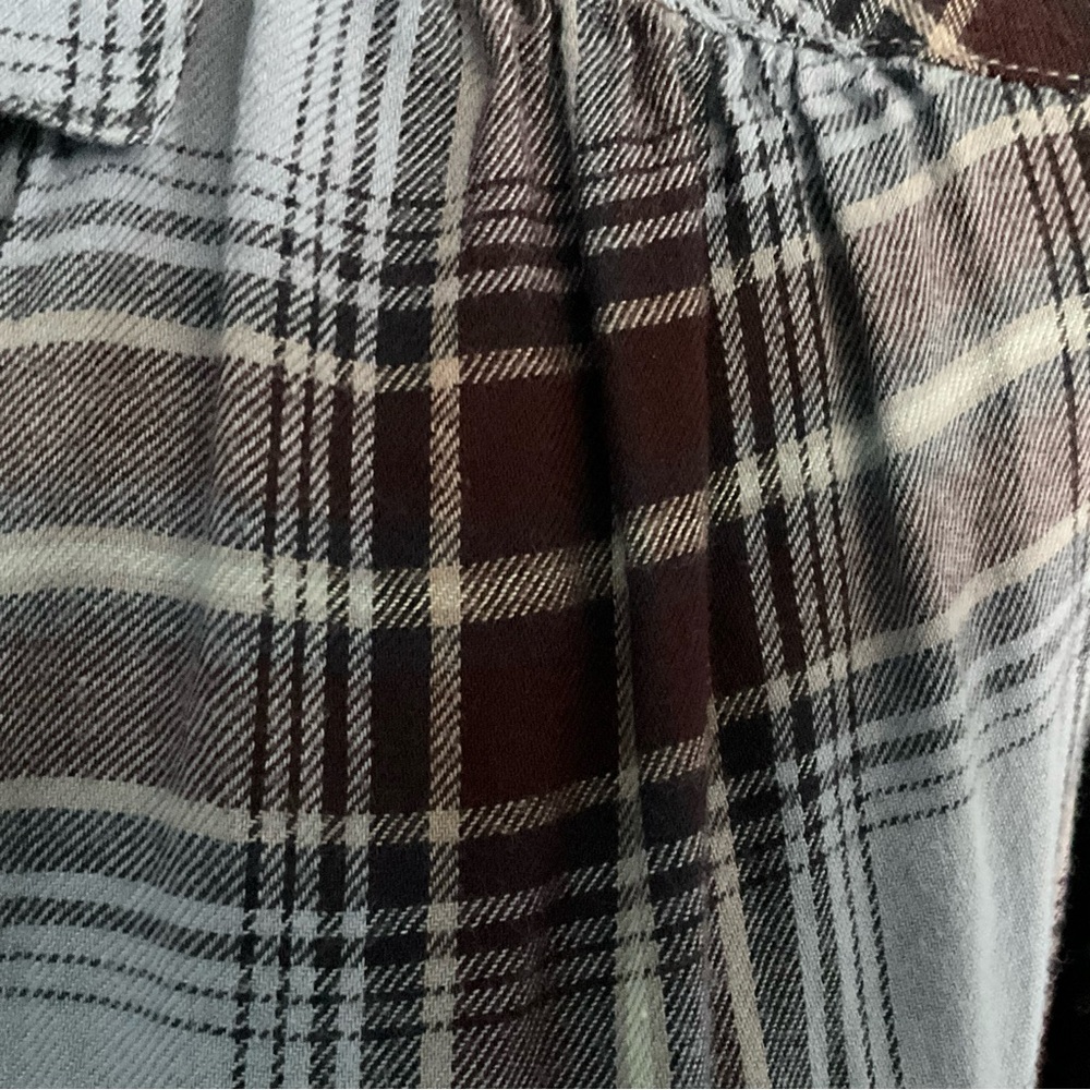 j.jill Small Plaid Button-Down / Button-Up Blue B… - image 5